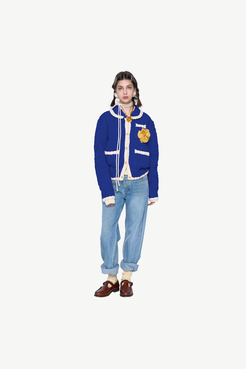 POLAROMO韓國直郵東大門代購女裝新品真品時尚休閑夾克手工POLAROMO夾克