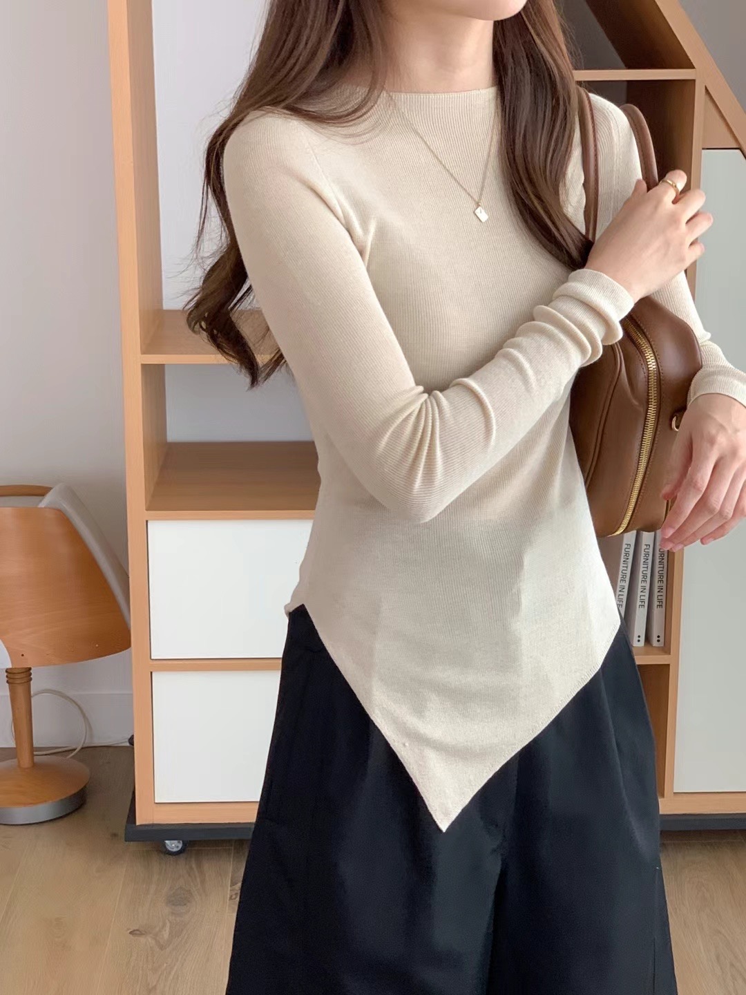 REVE-OT韓國直郵東大門實拍女裝新款熱賣真品休閑人氣針織衫Athe針織衫圖色1