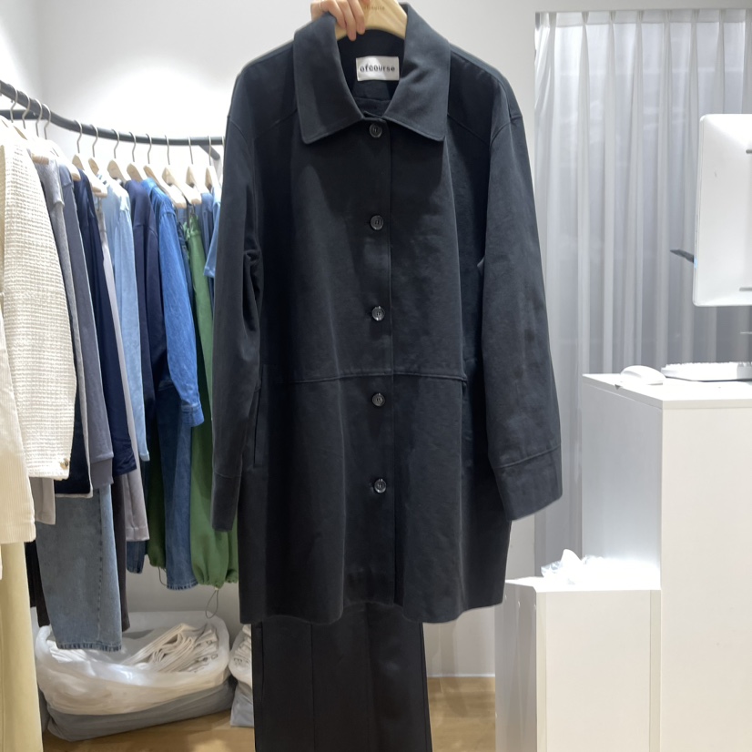 OFCOURSE直郵韓國代購女裝新品真品休閑推薦職業中長款大衣OFCOURSE中長款大衣圖色2