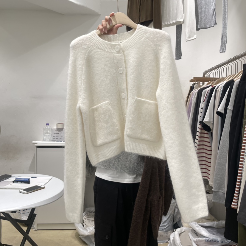 MUNSELL韓國直郵東大門代購女裝新品24秋冬職業毛衣馬海毛MUNSELL毛衣圖色2