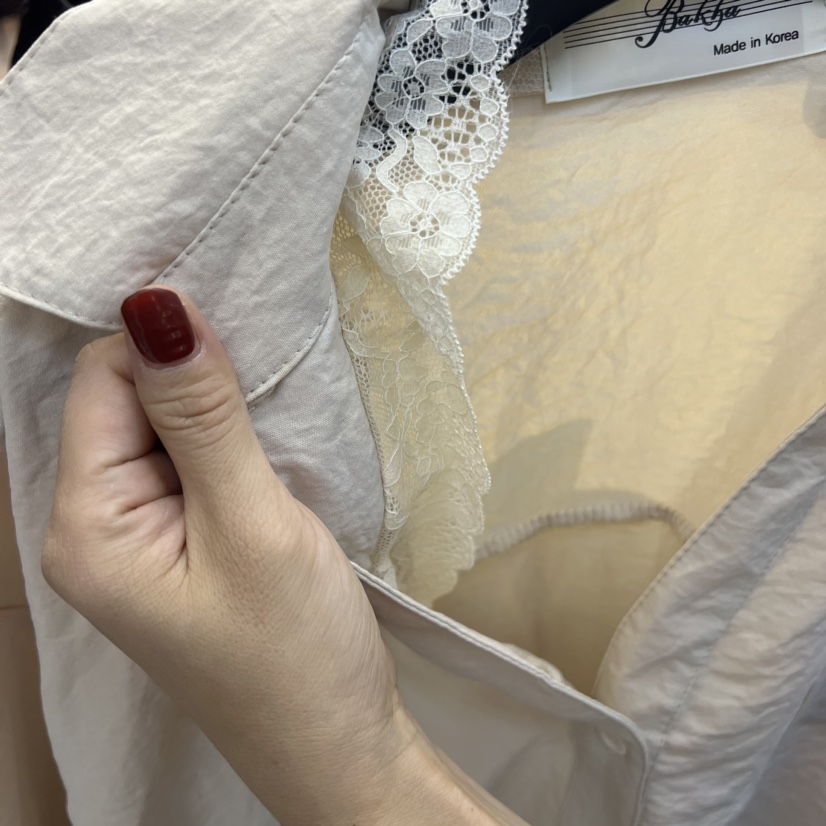 BAKHA韓國直郵東大門實拍女裝新品休閑真品人氣24秋冬襯衫蕾絲衫BAKHA襯衫/蕾絲衫