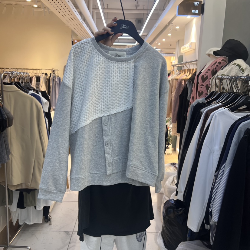 BAKHA韓國直郵東大門實拍女裝新品推薦人氣真品職業衛衣蕾絲BAKHA衛衣圖色1