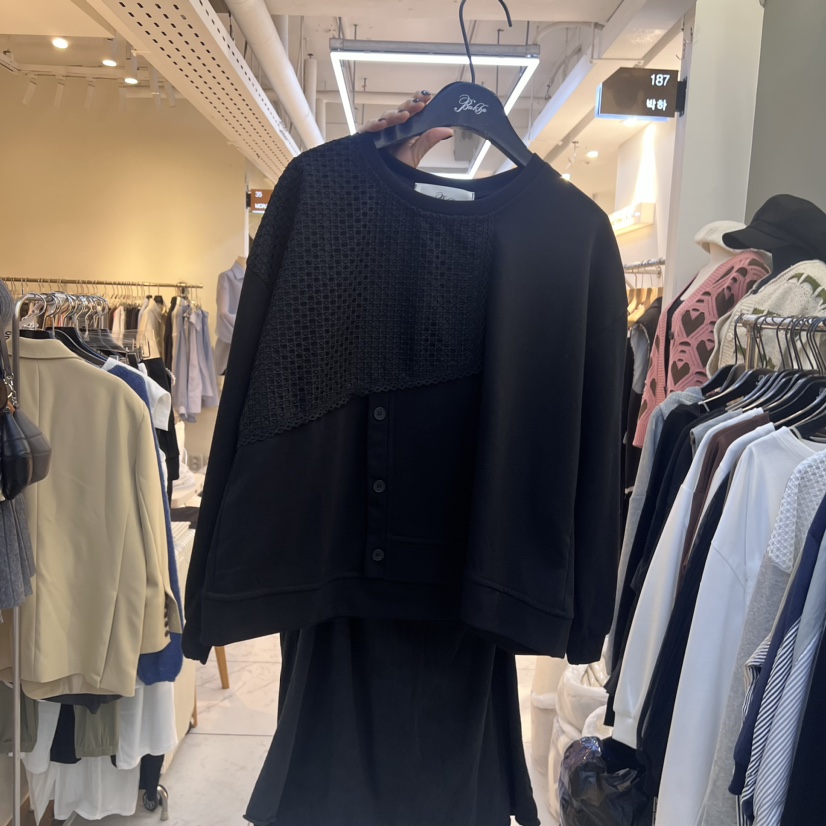 BAKHA韓國直郵東大門實拍女裝新品推薦人氣真品職業衛衣蕾絲BAKHA衛衣圖色2