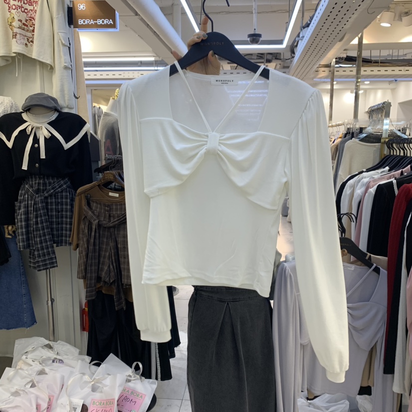 MONO_POLY直郵韓國代購女裝新款真品時尚職業休閑推薦長袖T恤KC MARKET長袖T恤圖色1