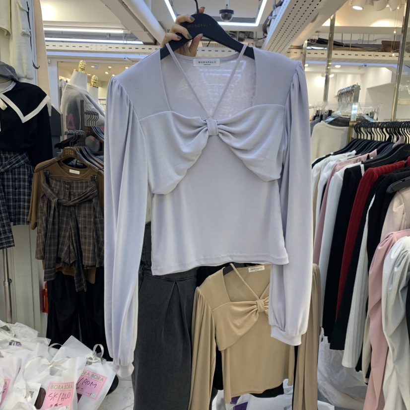 MONO_POLY直郵韓國代購女裝新款真品時尚職業休閑推薦長袖T恤KC MARKET長袖T恤圖色2