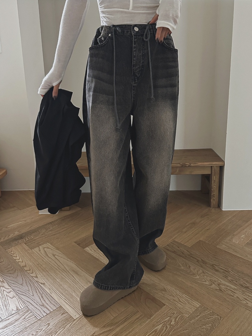 JKICHI韓國直郵東大門代購女裝新款熱賣時尚休閑職業牛仔褲EDIT牛仔褲