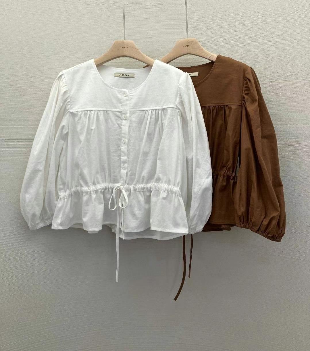 J-STORY直郵韓國代購女裝新品時尚休閑24秋冬襯衫蕾絲衫J-STORY襯衫/蕾絲衫圖色2左二色