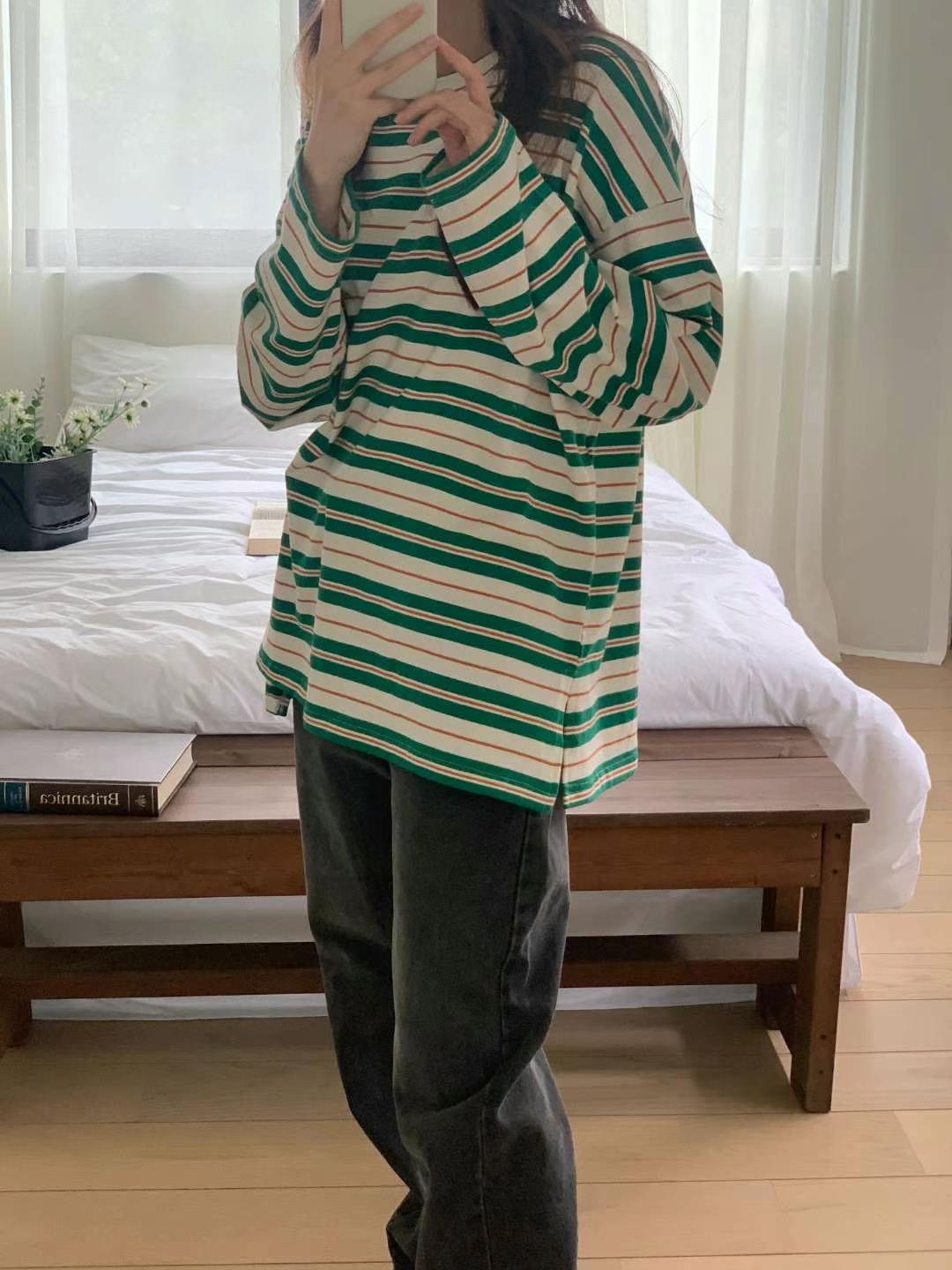 UNBOXING韓國直郵東大門代購女裝新品24秋冬休閑真品長袖T恤UNBOXING長袖T恤