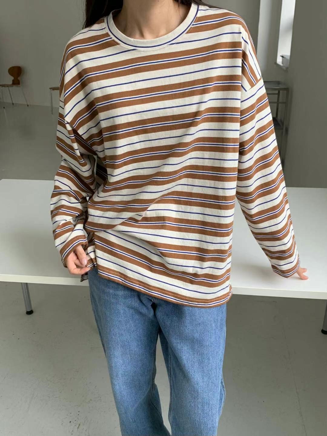 UNBOXING韓國直郵東大門代購女裝新品24秋冬休閑真品長袖T恤UNBOXING長袖T恤圖色2