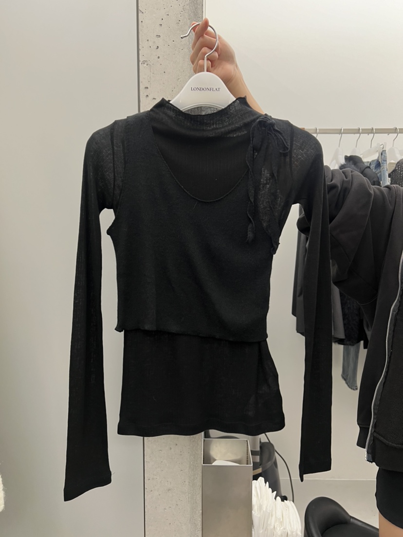 LONDON FLAT韓國直郵女裝新品休閑真品時尚長袖T恤刺繡短款LONDON FLAT長袖T恤圖色3
