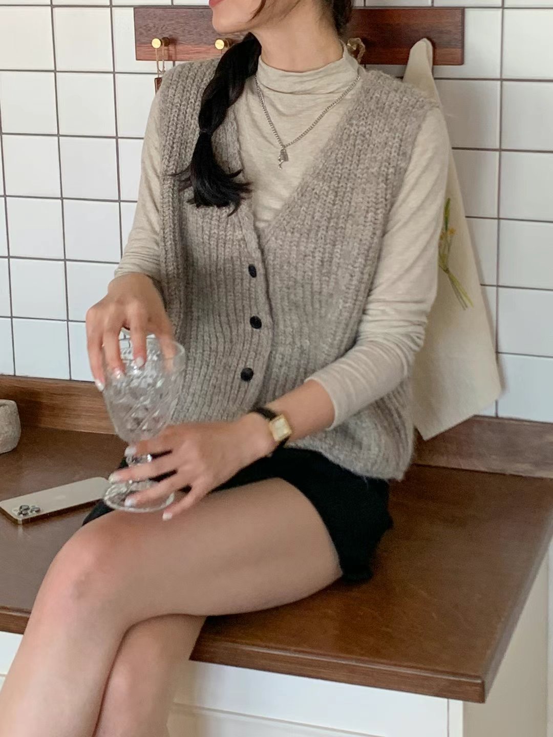 EROOM韓國直郵東大門代購女裝新款職業時尚24秋冬熱賣馬甲EROOM馬甲