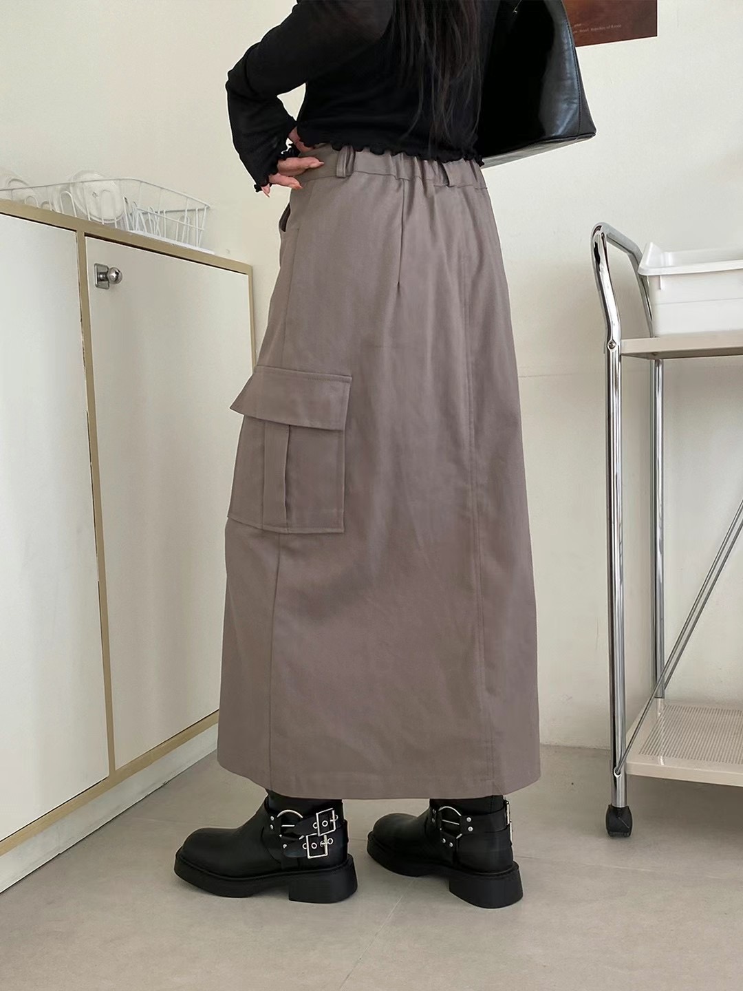 아카시아-T韓國直郵女裝新品職業推薦人氣時尚真品24秋冬長裙acacia長裙