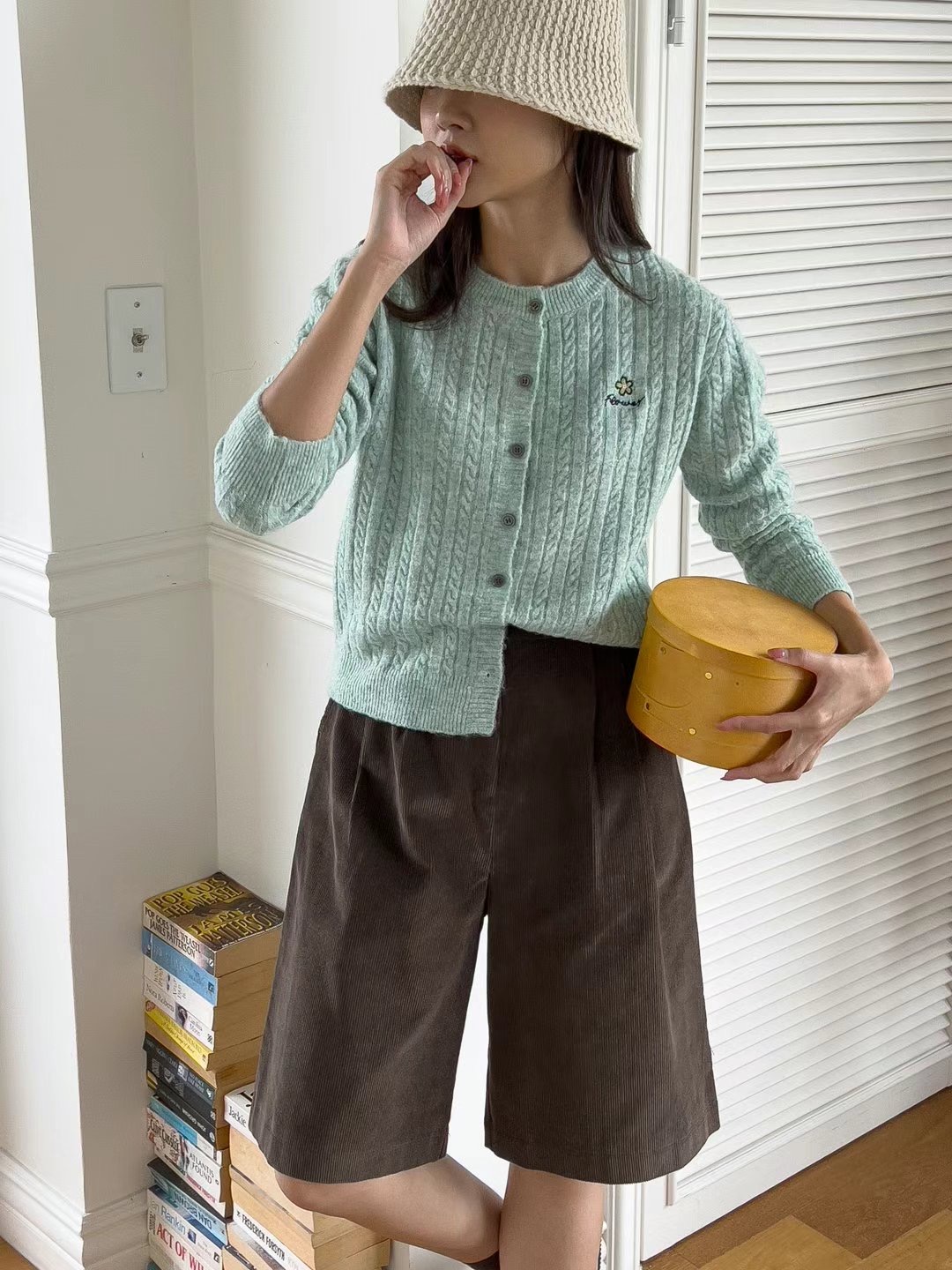 EROOM韓國直郵東大門代購女裝新款推薦24秋冬針織衫兔子開衫EROOM針織衫