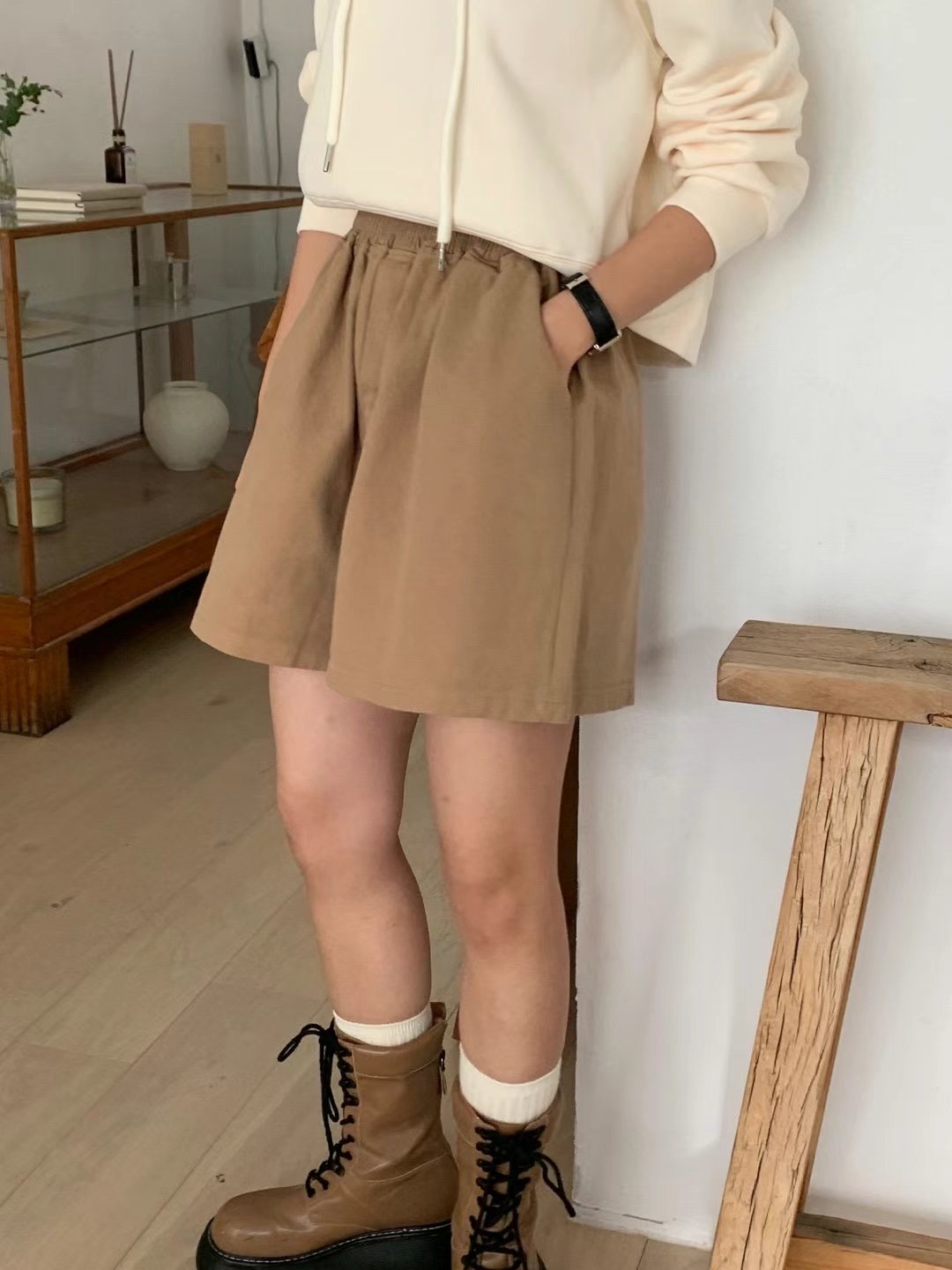 EROOM直郵韓國代購女裝新款職業時尚24秋冬休閑熱賣真品短褲EROOM短褲