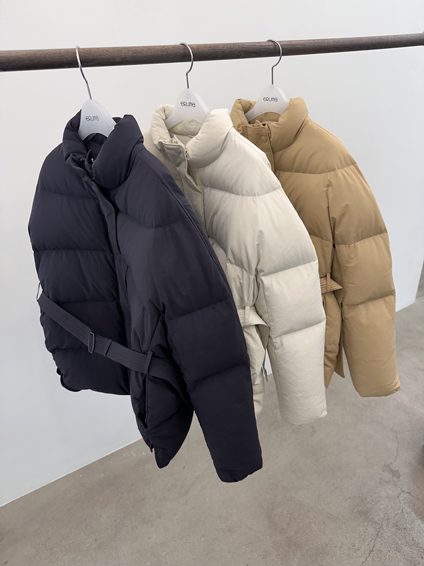 eRume韓國直郵女裝新品人氣24秋冬推薦真品短款棉服含腰帶ERUME短款棉服
