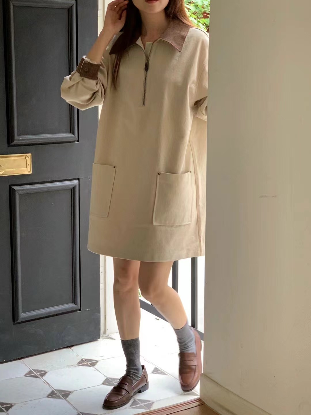 WEATHER直郵韓國代購女裝新品推薦人氣職業24秋冬休閑連衣裙JOURNAL連衣裙