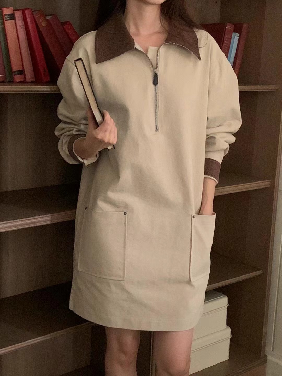 WEATHER直郵韓國代購女裝新品推薦人氣職業24秋冬休閑連衣裙JOURNAL連衣裙圖色2