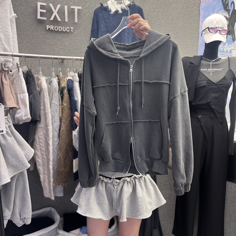 EXIT直郵韓國代購女裝新品職業休閑熱賣真品時尚24秋冬衛衣EXIT衛衣圖色2