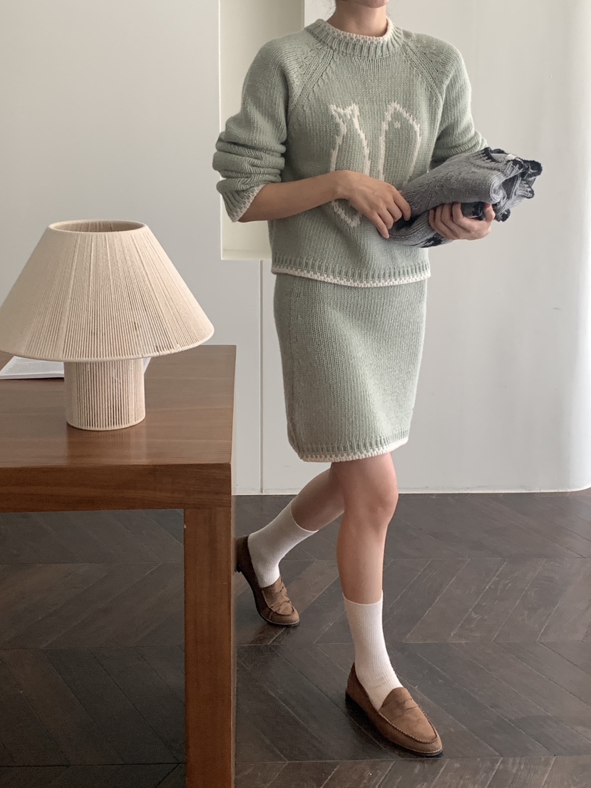 RE:OPENING韓國直郵東大門實拍女裝新款休閑24秋冬半身裙中短裙RE:OPENING半身裙/中短裙