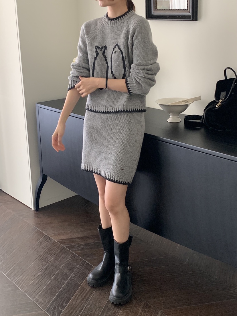 RE:OPENING韓國直郵東大門實拍女裝新款休閑24秋冬半身裙中短裙RE:OPENING半身裙/中短裙