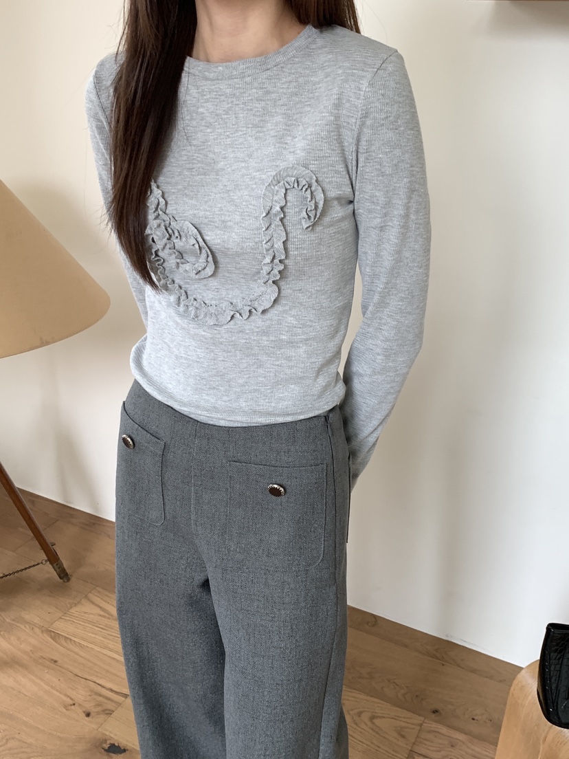 RE:OPENING直郵韓國代購女裝新品推薦職業24秋冬長袖T恤RE:OPENING長袖T恤