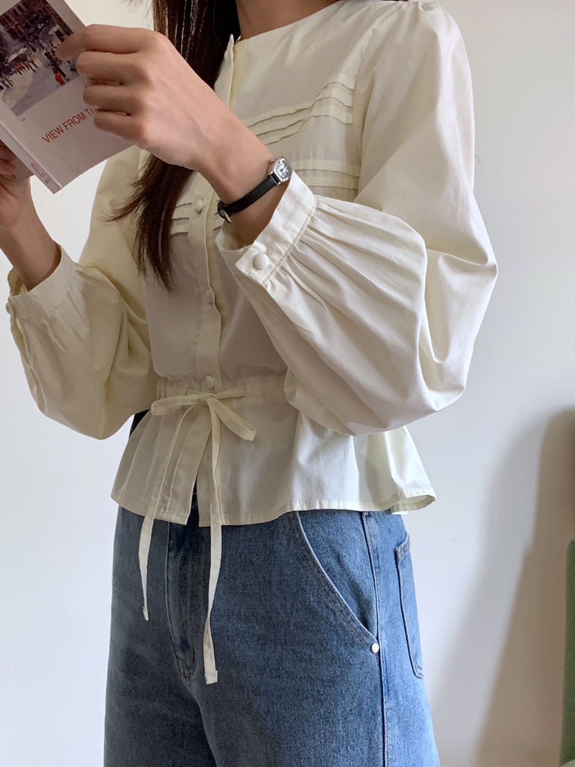 RE:OPENING直郵韓國代購女裝新款休閑人氣職業推薦襯衫蕾絲衫RE:OPENING襯衫/蕾絲衫