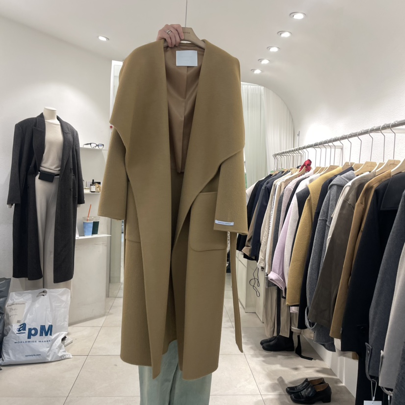 cornerbloom/3rooms韓國直郵東大門代購女裝新品真品中長款大衣含腰帶THE SUIT BAR中長款大衣