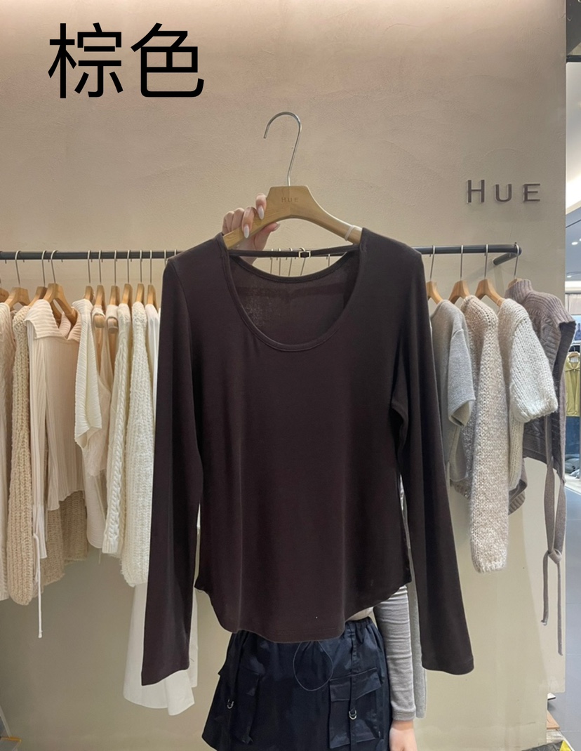 HUE直郵韓國代購女裝新款推薦人氣職業真品時尚24秋冬長袖T恤ERIA/HUE長袖T恤圖色3