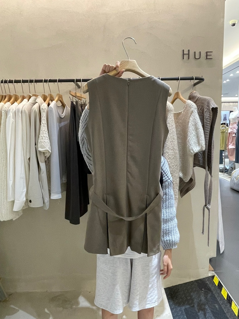 HUE直郵韓國代購女裝新款人氣推薦真品職業休閑連衣裙含腰繩ERIA/HUE連衣裙