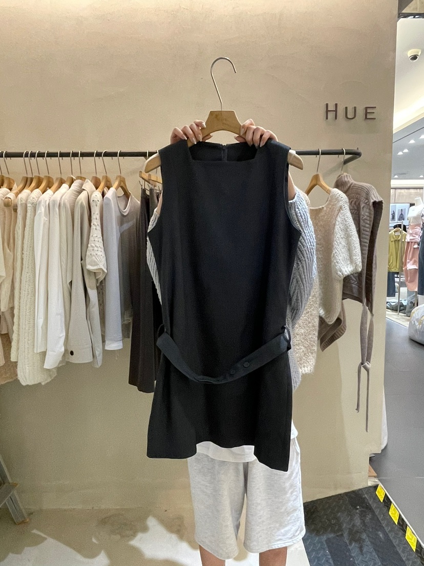HUE直郵韓國代購女裝新款人氣推薦真品職業休閑連衣裙含腰繩ERIA/HUE連衣裙圖色2