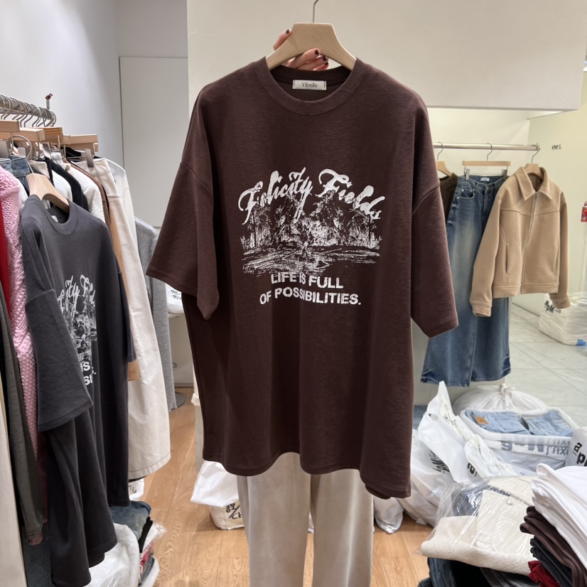 Vibelle韓國直郵女裝新款職業時尚24秋冬真品推薦休閑T恤VIBELLET恤圖色2