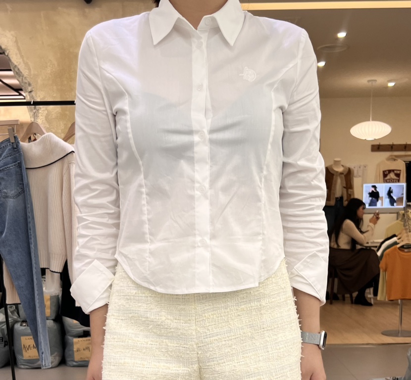 LUBRY韓國直郵東大門實拍女裝新品24秋冬職業推薦襯衫蕾絲衫NOPROBLEM襯衫/蕾絲衫圖色2