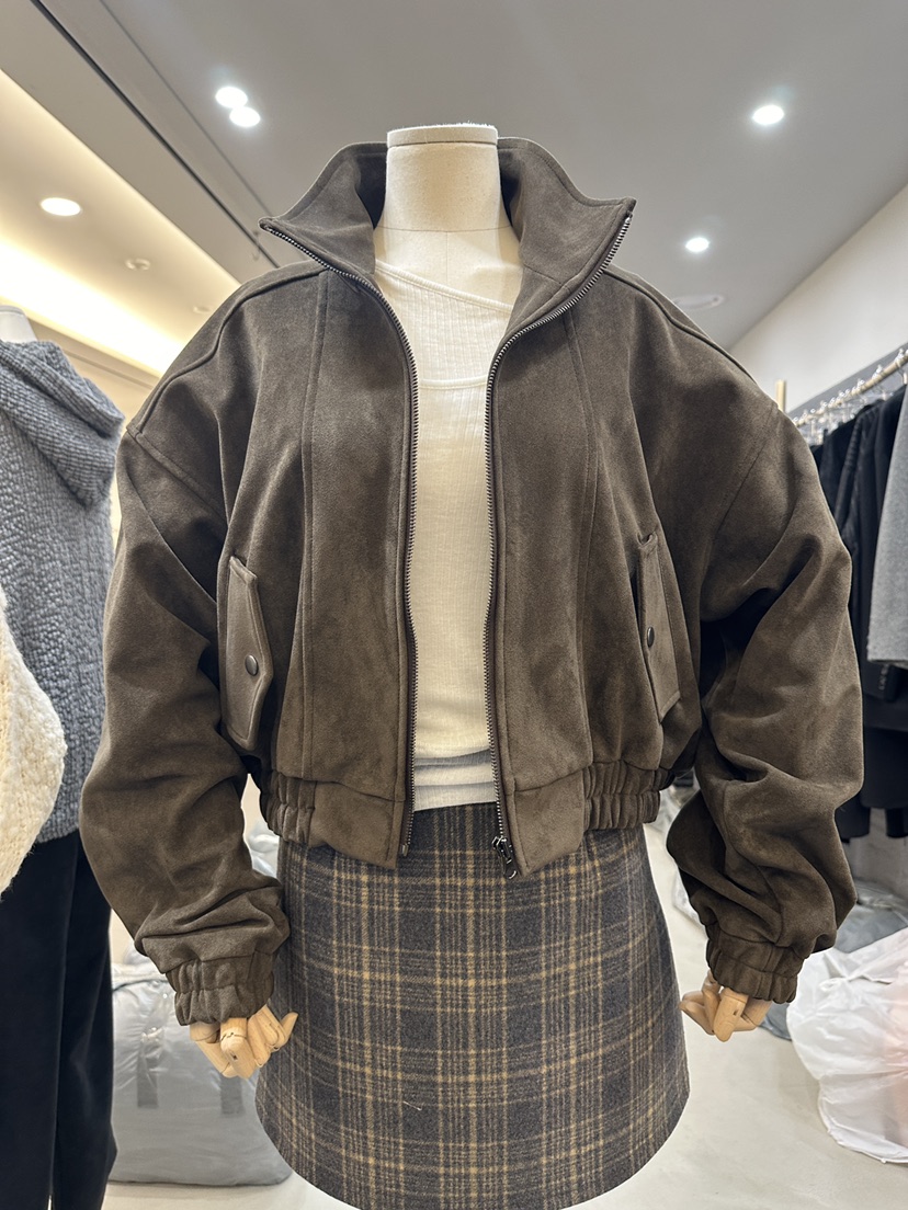 HARZI韓國直郵女裝新款職業推薦人氣休閑時尚真品夾克絨面革HARZI夾克