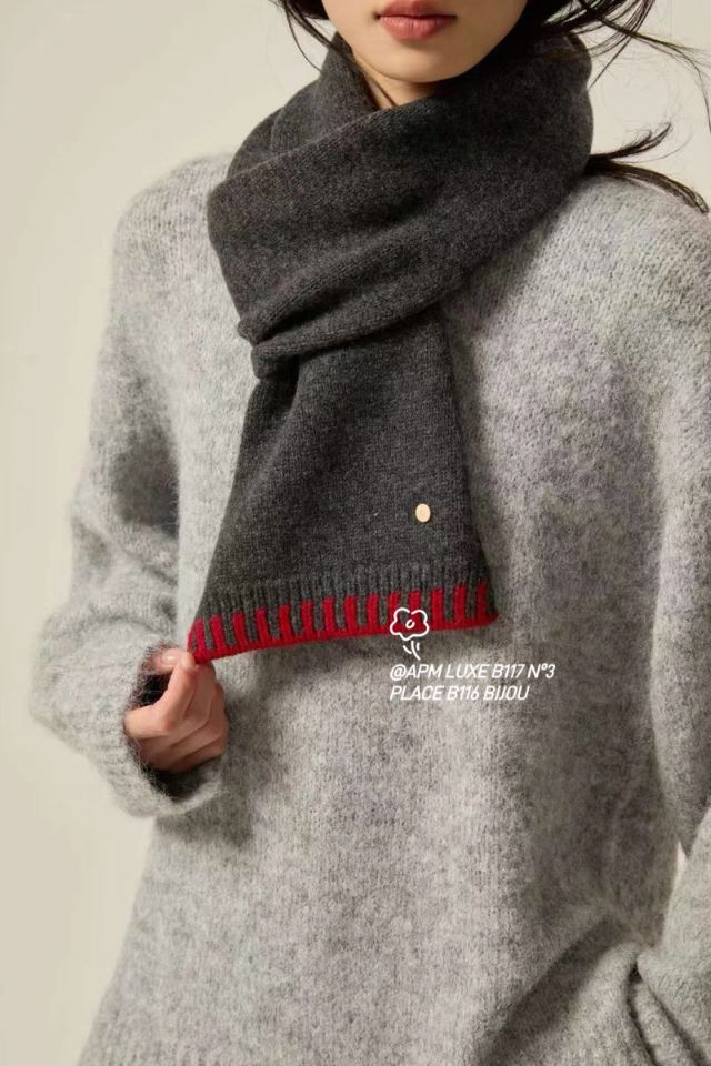N3韓國直郵東大門實拍女裝新款推薦24秋冬休閑圍巾披肩羊毛N3圍巾/披肩