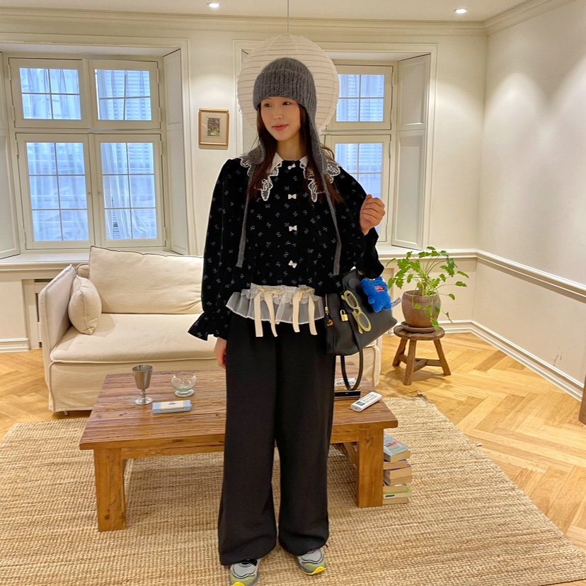 BOUTIQUE韓國直郵東大門代購女裝新款熱賣真品24秋冬休閑褲BOUTIQUE-L休閑褲