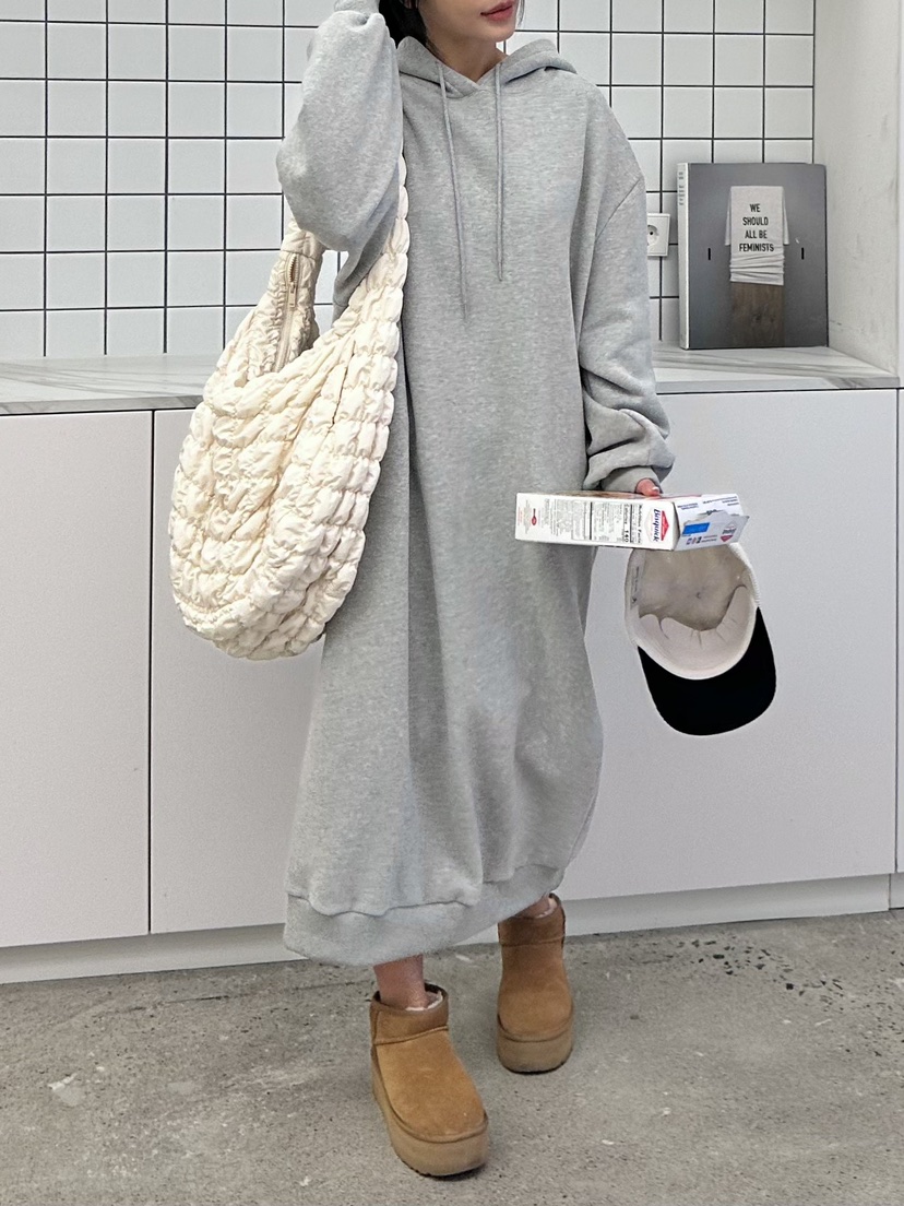 GLAM MOCHA韓國直郵東大門實拍女裝新款職業24秋冬連衣裙兜帽SIERRA連衣裙