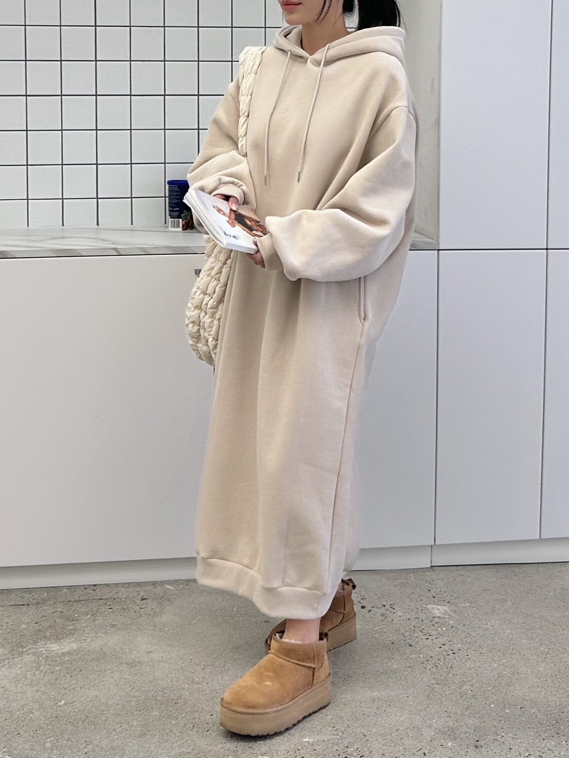 GLAM MOCHA韓國直郵東大門實拍女裝新款職業24秋冬連衣裙兜帽SIERRA連衣裙