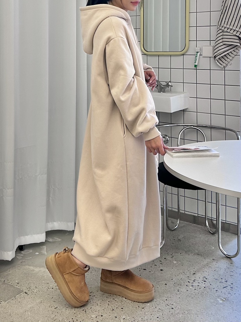 GLAM MOCHA韓國直郵東大門實拍女裝新款職業24秋冬連衣裙兜帽SIERRA連衣裙