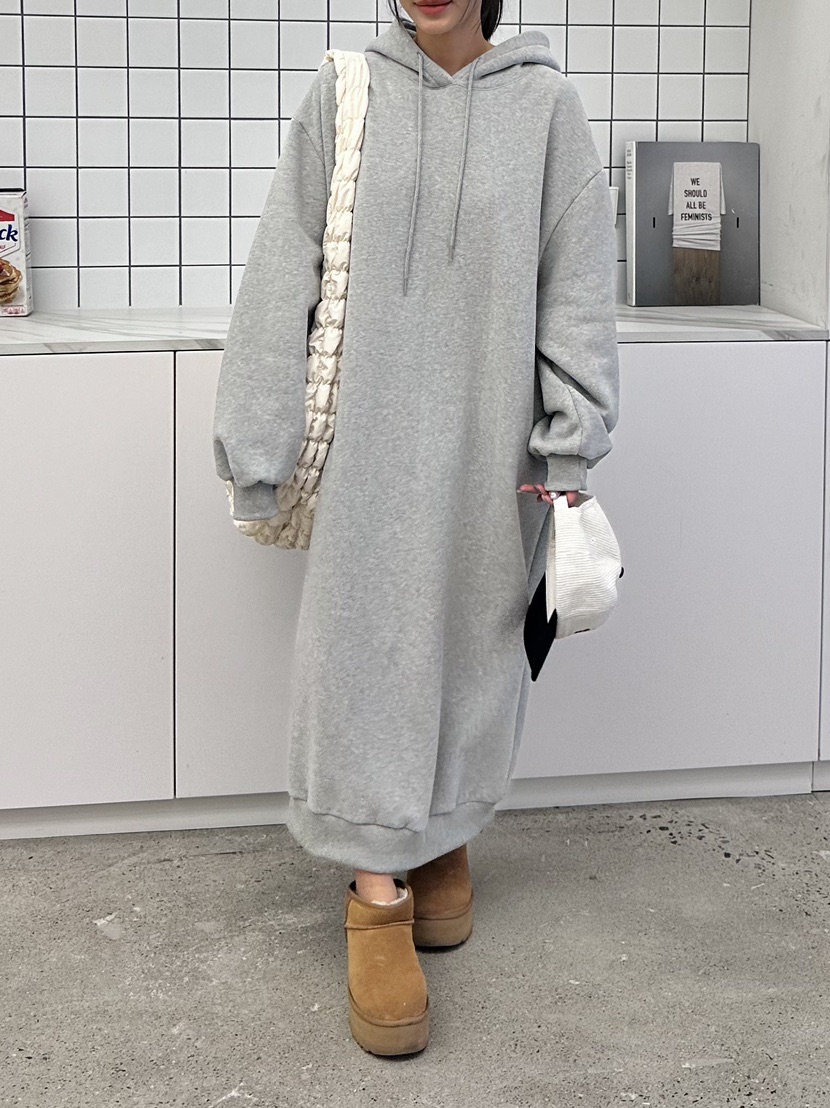 GLAM MOCHA韓國直郵東大門實拍女裝新款職業24秋冬連衣裙兜帽SIERRA連衣裙