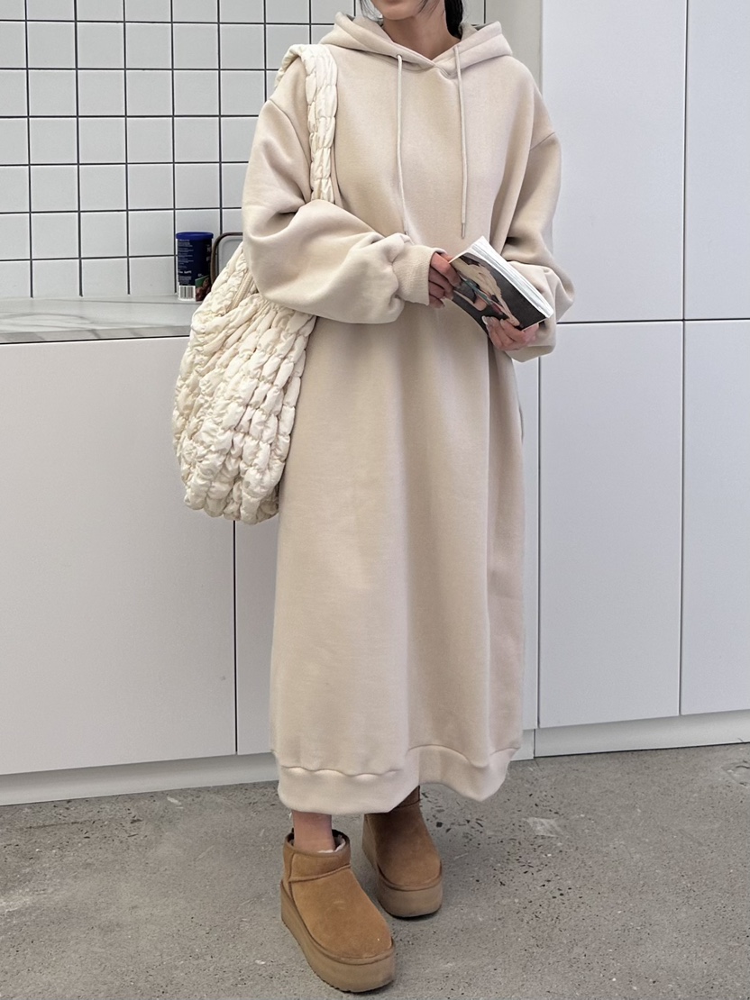 GLAM MOCHA韓國直郵東大門實拍女裝新款職業24秋冬連衣裙兜帽SIERRA連衣裙
