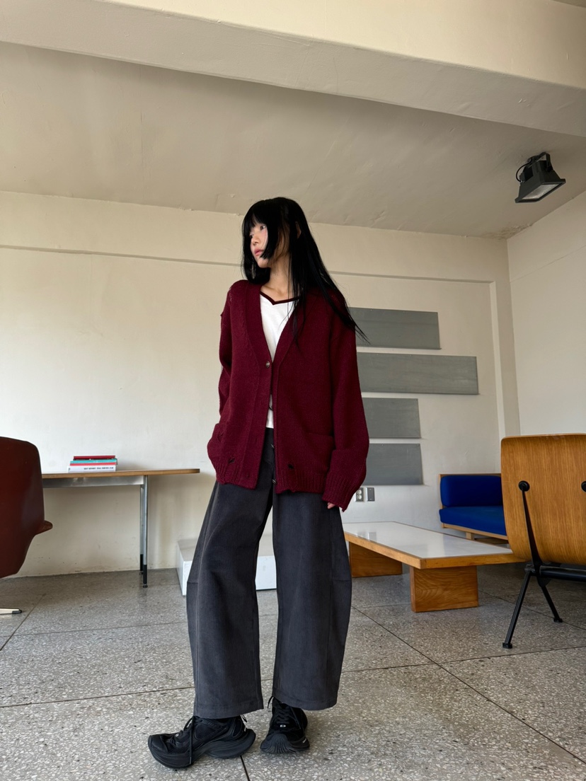 FRANC韓國直郵東大門實拍女裝新款休閑時尚職業針織衫羊毛復古FRANC針織衫