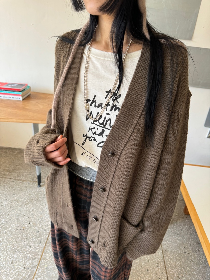 FRANC韓國直郵東大門實拍女裝新款休閑時尚職業針織衫羊毛復古FRANC針織衫