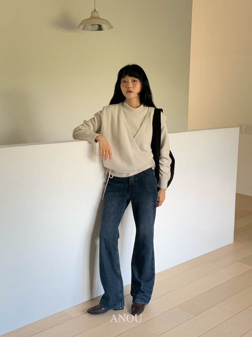 ANOU韓國直郵女裝新款推薦熱賣時尚職業真品24秋冬牛仔褲拉絨ANOU牛仔褲
