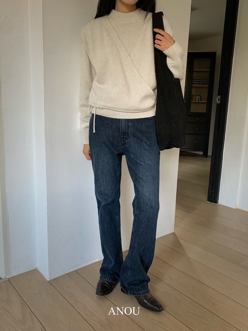 ANOU韓國直郵女裝新款推薦熱賣時尚職業真品24秋冬牛仔褲拉絨ANOU牛仔褲