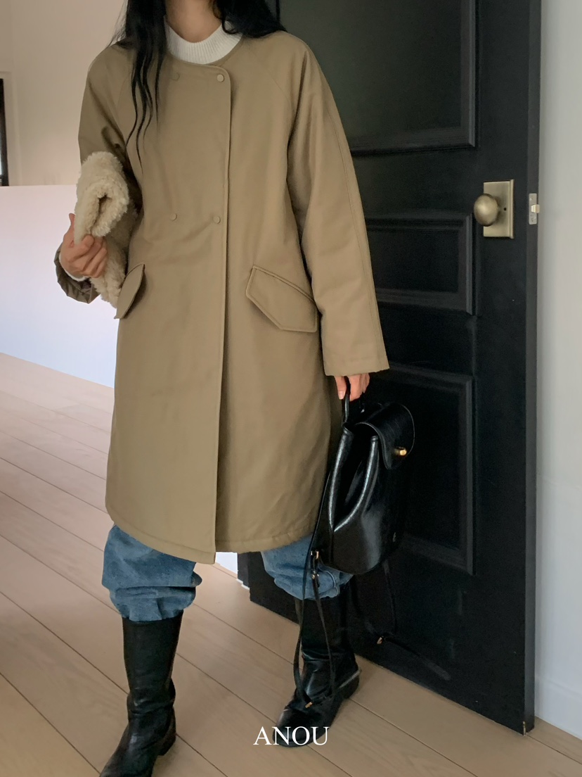 ANOU韓國直郵女裝新款推薦休閑人氣熱賣真品職業長款棉服填充ANOU長款棉服