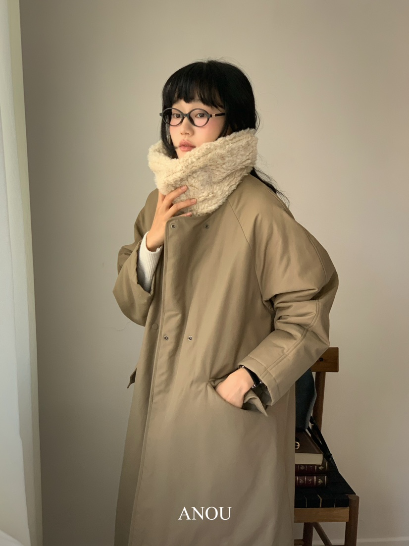ANOU韓國直郵女裝新款推薦休閑人氣熱賣真品職業長款棉服填充ANOU長款棉服
