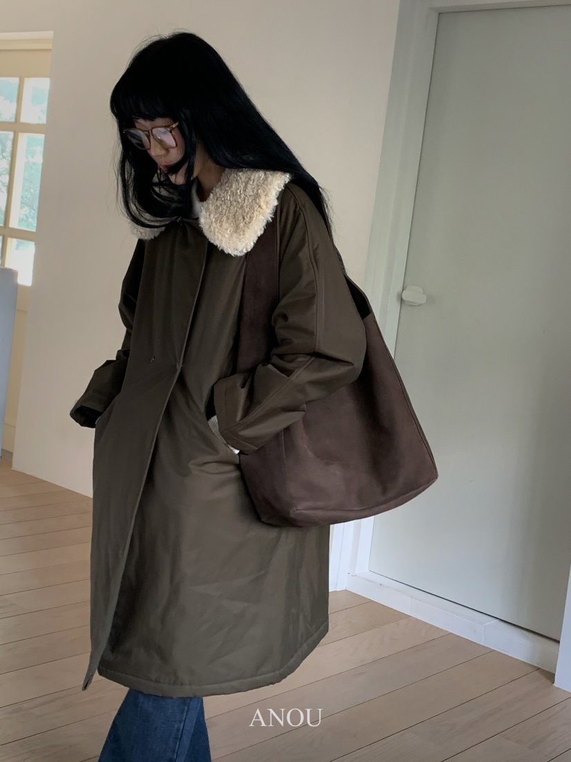 ANOU韓國直郵女裝新款推薦休閑人氣熱賣真品職業長款棉服填充ANOU長款棉服