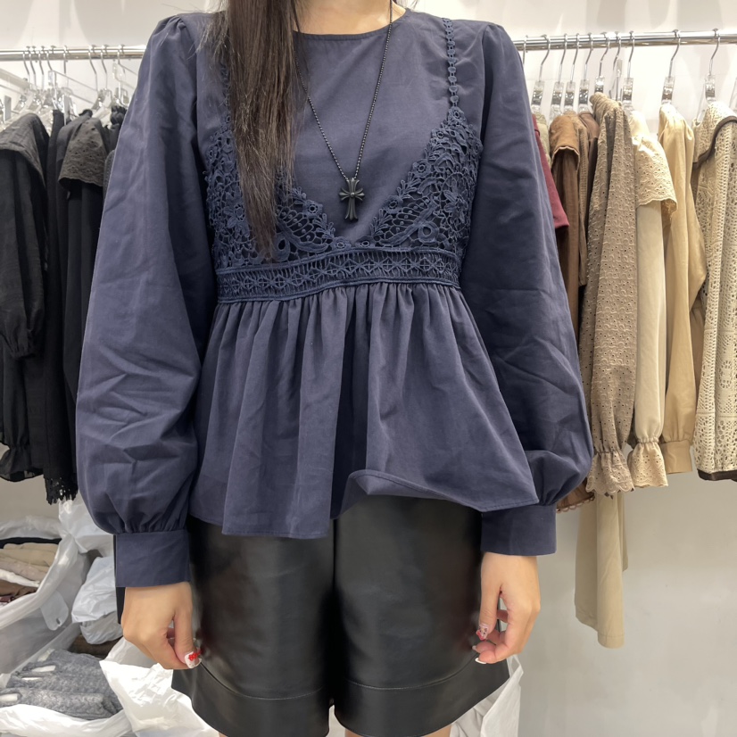 THE LENA直郵韓國代購女裝新款熱賣休閑推薦人氣襯衫蕾絲衫NWEOL襯衫/蕾絲衫圖色1