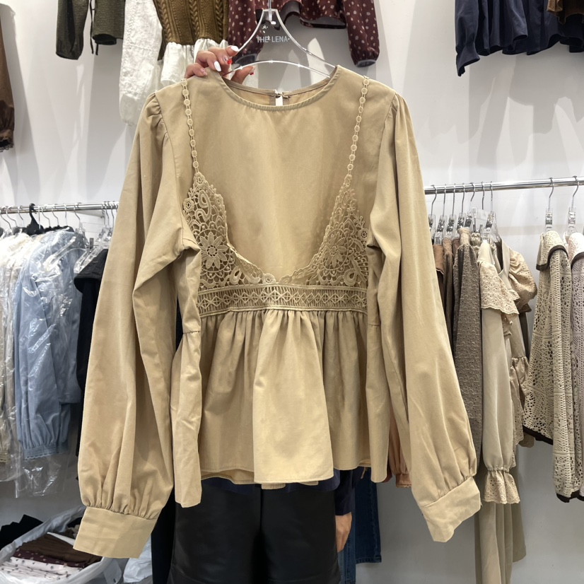 THE LENA直郵韓國代購女裝新款熱賣休閑推薦人氣襯衫蕾絲衫NWEOL襯衫/蕾絲衫圖色2