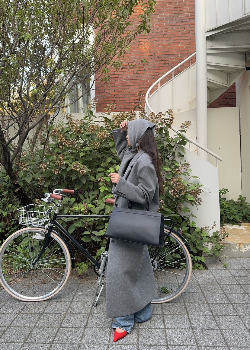 OUPPT韓國直郵東大門代購女裝新款推薦休閑職業時尚中長款大衣OUPPT中長款大衣